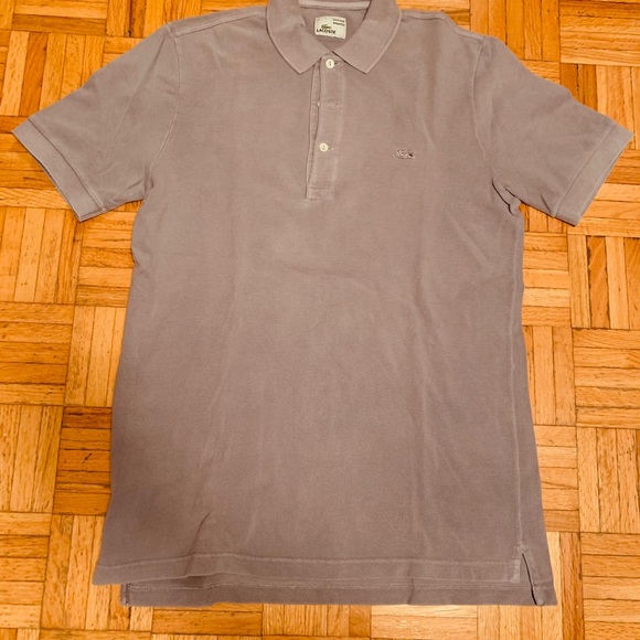 Unique Lacoste Vintage wash purple grey polo shirt - Picture 2 of 5